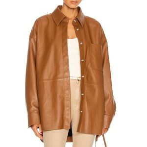 Acne Studio Leather Shirt Jacket Shacket 38